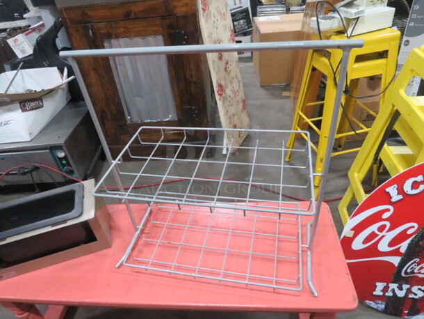 One Metal Display With 2 Shelves. 25X13X26 - Image 1 of 1