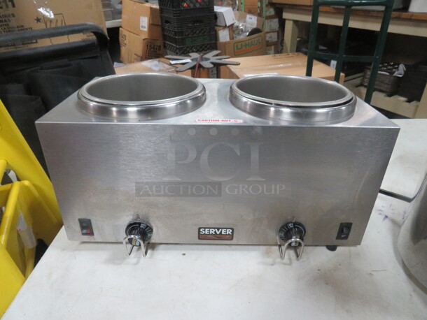 One Stainless Steel Twin Server FS Topping Food Warmer. Model81210. 120 Volt. 1000 Watt.  - Image 1 of 1
