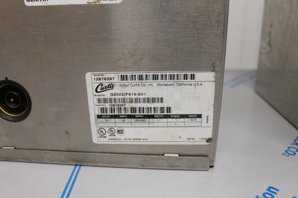 2 Curtis GEM3IF419-001 AND GEM3IF419-003 Commercial Stainless Steel Countertop Coffee Maker/Dispenser. 120V, 1 Phase. 2 Times Your Bid!  - Image 5 of 10