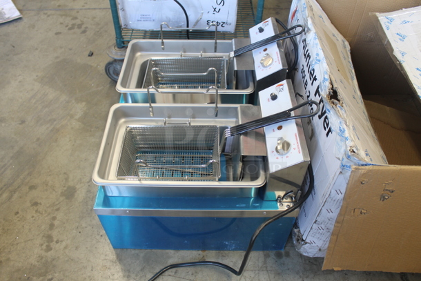 BRAND NEW SCRATCH AND DENT! CPG 351EF302 Cooking Performance Group Commercial Stainless Steel Electric Countertop Dual Tank Fryer. Tested And Working! - Image 6 of 10