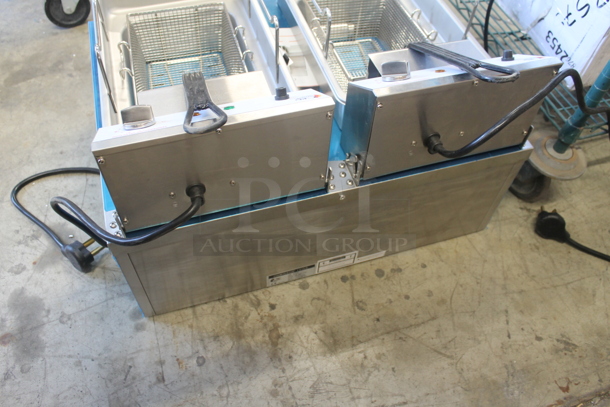 BRAND NEW SCRATCH AND DENT! CPG 351EF302 Cooking Performance Group Commercial Stainless Steel Electric Countertop Dual Tank Fryer. Tested And Working! - Image 7 of 10