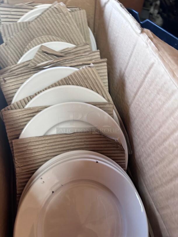 New! Libbey 840-420R-24 7 1/8 inch Plate - Wide Rim, Rolled Edge, Porcelain, Bright White, Porcelana NSF - Image 4 of 5