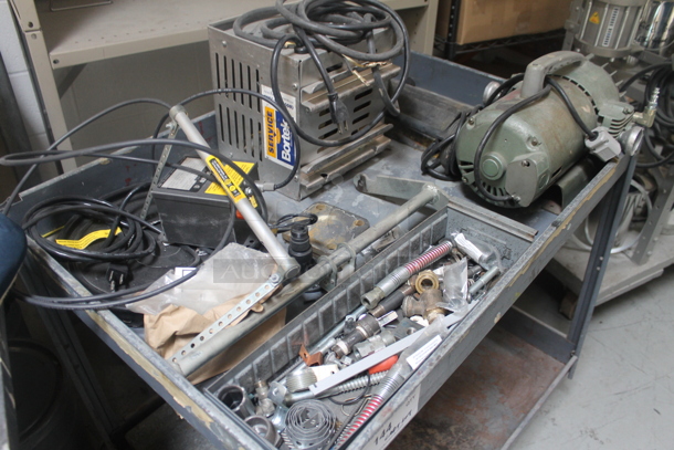 Gray Metal 2 Tier Cart on Commercial Casters. - Image 2 of 6