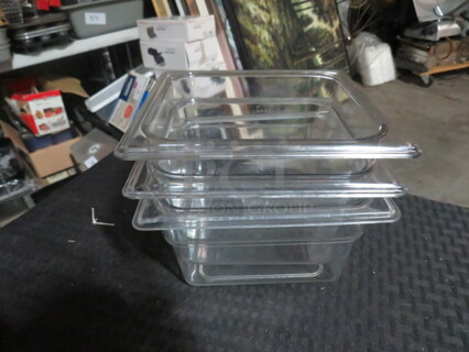 1/6 Size 4 Inch Deep Food Storage Container. 3XBID
