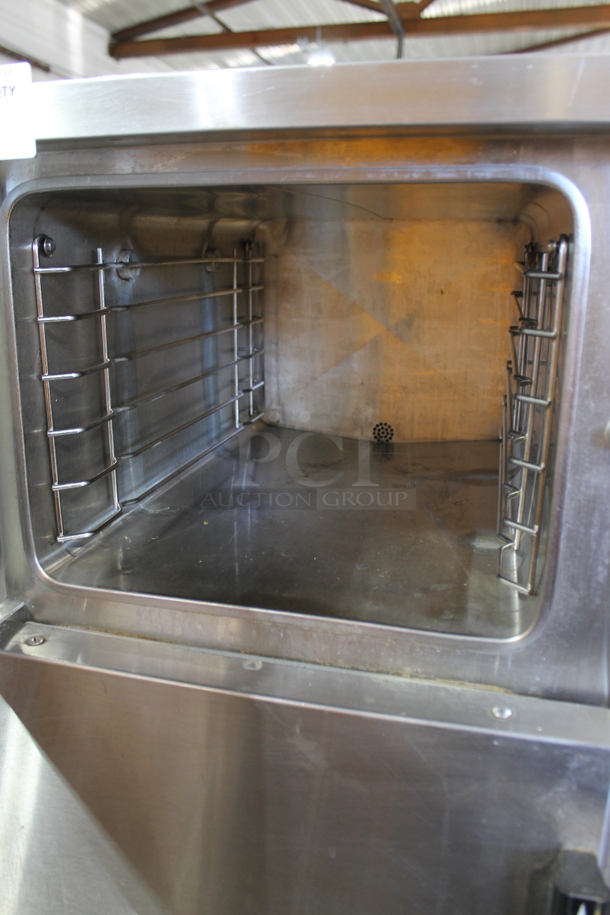 Vulcan VSX42ET Stainless Steel Commercial Electric Powered 2 Deck Steam Cabinet w/ Vulcan VDC-6 6 Gallon Tilting Kettle. 480 Volts, 3 Phase.  - Image 3 of 12