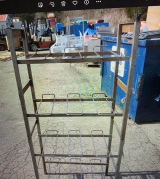 One Metal Soda Rack With 4 Shelves. 28X16X57.5