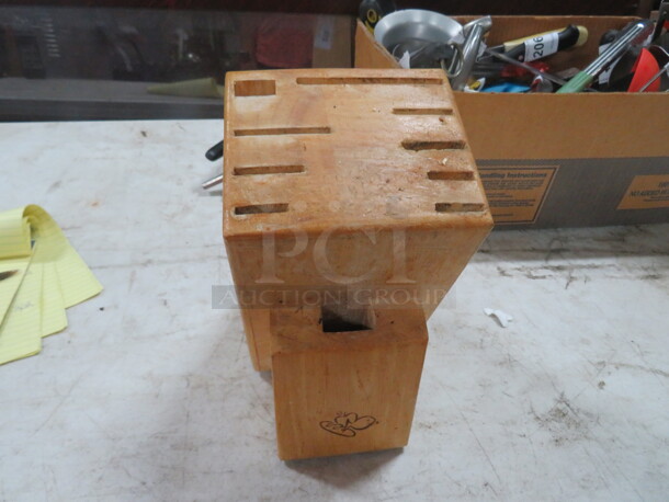 One Wooden Knife Holder. - Image 1 of 1