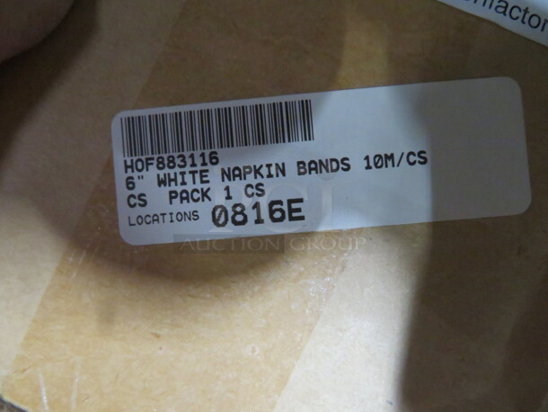 One Case Of 6 Inch White Napkin Bands. #HOF883116. - Image 1 of 1
