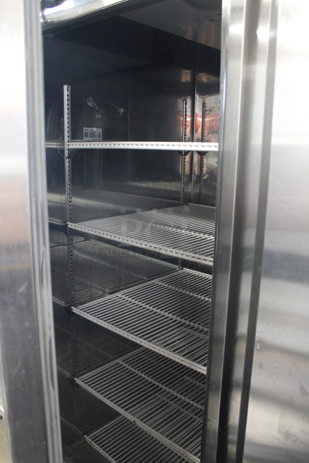 Universal RIFI-81 Stainless Steel Commercial 3 Door Reach In Cooler w/ Poly Coated Racks. Cannot Test Due To Missing Power Cord - Image 6 of 9