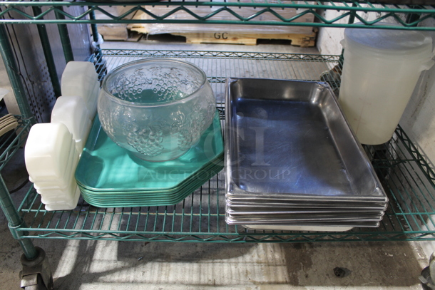 ALL ONE MONEY! Metro Lot of Various Items Including Stainless Steel Drop In Bins, Trays and Dishes. Metro Shelf Not Included. - Image 2 of 7