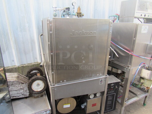 One SS Jackson Dishwasher. Model# Tempstar. 208-230 Volt. 3 Phase. 31X33X68