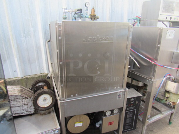 One SS Jackson Dishwasher. Model# Tempstar. 208-230 Volt. 3 Phase. 31X33X68 - Image 1 of 1