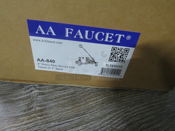 One NEW 8 Inch Heavy Duty Service Sink Faucet With A 5 Inch Spout. Model# AA840.  - Image 2 of 2