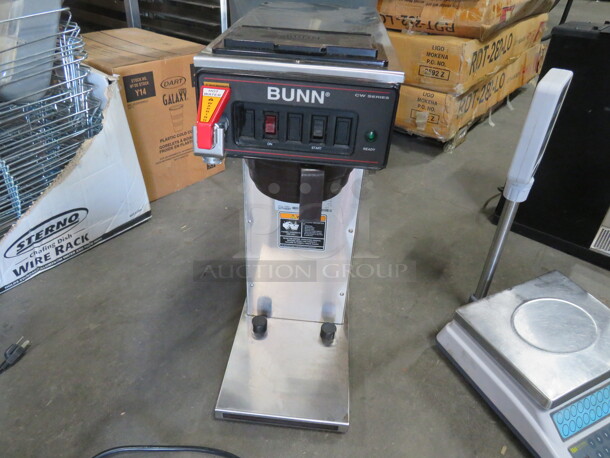 One Bunn Coffee Brewer With Filter Basket. 120 Volt. Model# CWTF15. 9X19X29