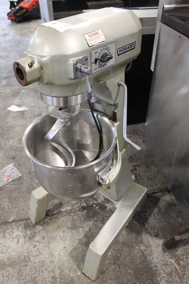 Hobart A-200FT Metal Commercial Floor Style 20 Quart Planetary Dough Mixer w/ Stainless Steel Mixing Bowl and Dough Hook. 115 Volts, 1 Phase. Tested and Working! - Image 1 of 8