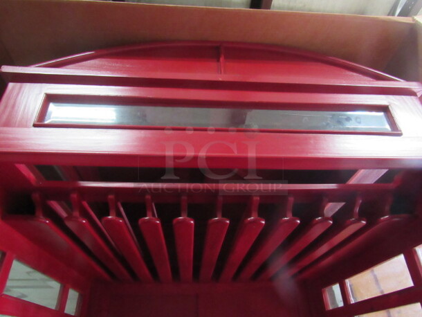 One AWESOME English Phone Booth/Bar, With 1 Shelf And Overhead Stem Glass Racks. 47X48X94.5 - Image 4 of 5