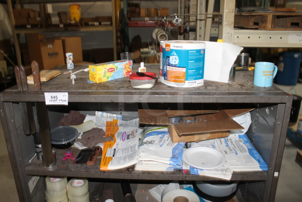 Metal 4 Tier Shelving Unit w/ Contents on Casters. - Image 2 of 5