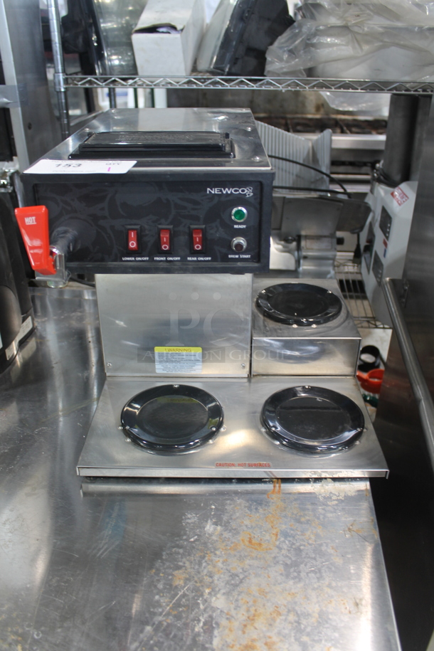 Newco NKLP3AF Stainless Steel Commercial Countertop 3 Burner Coffee Machine. 120 Volts, 1 Phase. 