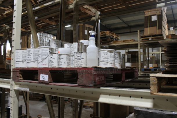ALL ONE MONEY! PALLET LOT of Various Items Including Moisture Cure Primer Clear Blue. BUYER MUST REMOVE. - Image 2 of 3