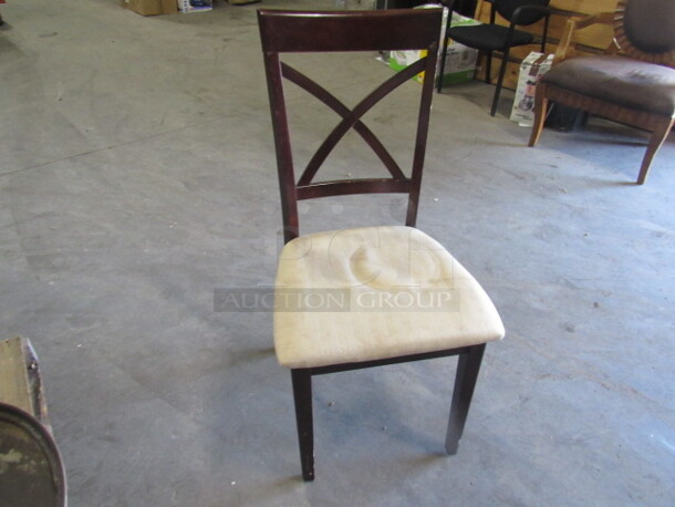 Wooden Chair With Cushioned Seat. 3XBID - Image 1 of 1
