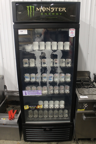IDW GCG-26-C33EB Metal Commercial Single Door Reach In Cooler Merchandiser w/ Poly Coated Racks. 110-120 Volts, 1 Phase. Tested and Working!