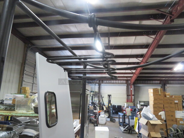 One Wooden/Metal Wine Bar With 2 Wooden Shelves And Wine Glass Racks. 60X22X70 - Image 2 of 6
