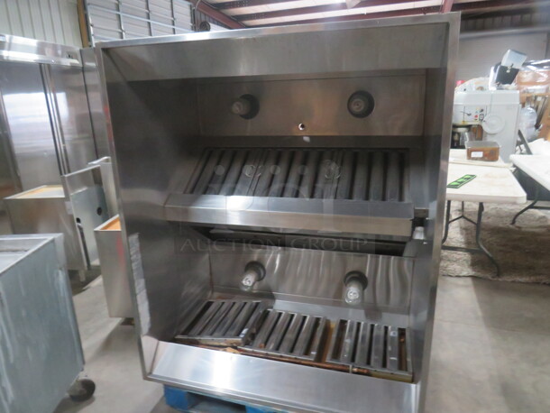 One Stainless Steel Hood With Lights, Filters, And Piping. 50X60X32