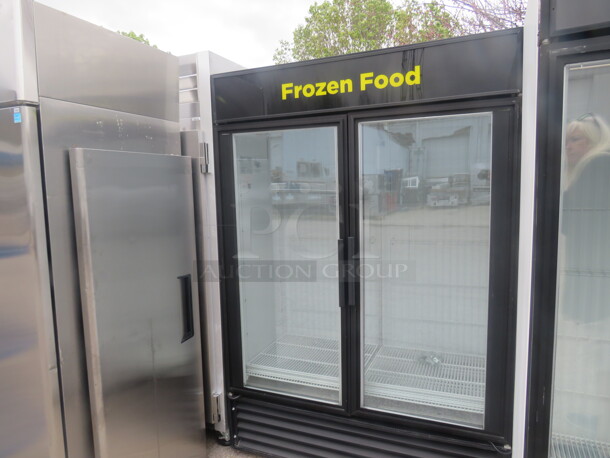 One True 2 Door Glass Display Freezer With 8 Racks. 115/208-230 Volt. 1 Phase. Model# GDM-49F. 54X30X79