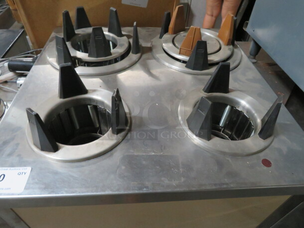 One AMF 4 Hole Spring Loaded Plate Transport On Casters. 28.5X28.5X42 - Image 2 of 2