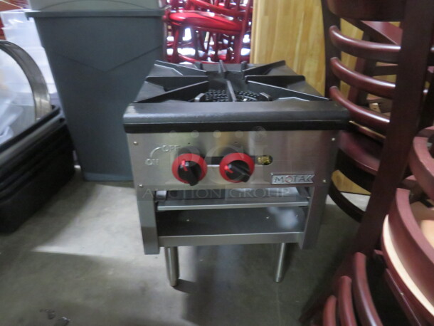 One NEW Motak 1 Burner Natural Gas Stock Pot Range. Model# MSP-1-N. 18X21X24 - Image 1 of 2