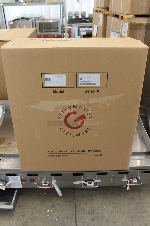 BRAND NEW IN BOX! Cecilware Grindmaster AP-200E Stainless Steel Commercial Coffee Machine w/ Hot Water Dispenser. Stock Picture Used as Galley. 120 Volts, 1 Phase. - Image 2 of 5