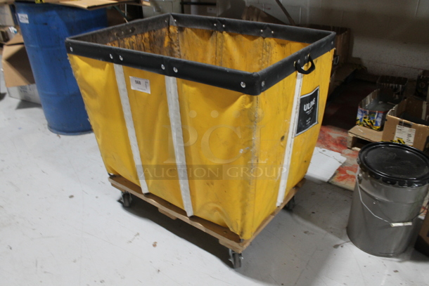 Yellow Laundry Cart on Commercial Casters. - Image 2 of 5