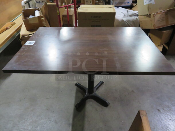 One Brown Laminate Table Top On A Pedestal Base. 30X45X29 - Image 1 of 2