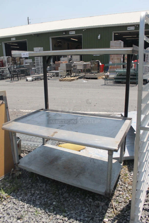 Commercial Stainless Steel Work Table With Both Overshelf And Undershelf On Commercial Casters. - Image 1 of 8