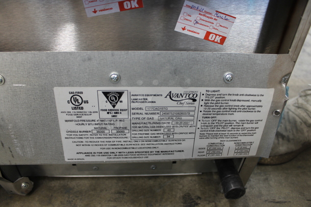 2021 Avantco 177CAG15TG Stainless Steel Commercial Countertop Natural Gas Powered Flat Top Griddle w/ Thermostatic Controls. 35,000 BTU. - Image 4 of 4