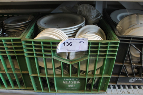 ALL ONE MONEY! Lot of Ceramic Plates in Crate