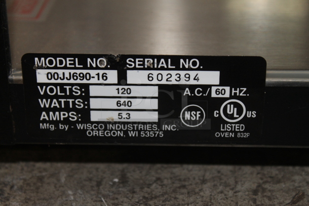Wisco 00JJ690-16 Metal Commercial Countertop Heated Display Case Merchandiser. 120 Volts, 1 Phase. Tested and Working! - Image 7 of 7