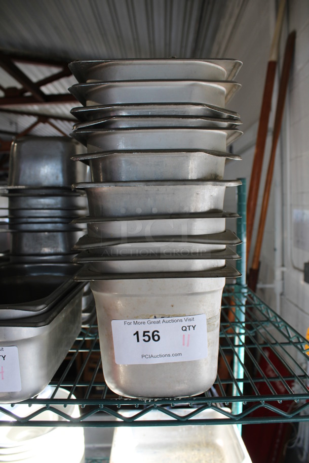 11 Stainless Steel 1/3 Size Drop In Bins. 1/3x6. 11 Times Your Bid!