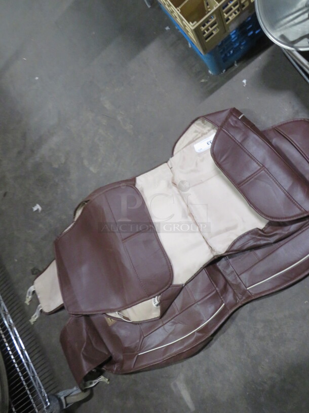 Brown Leather Look Car Seat Covers. 2XBID - Image 2 of 3