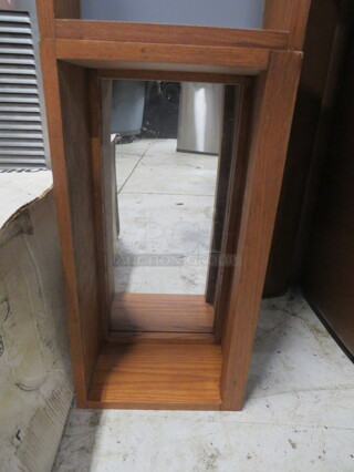 One Wooden Box With Mirror. 11.5X11.5X22