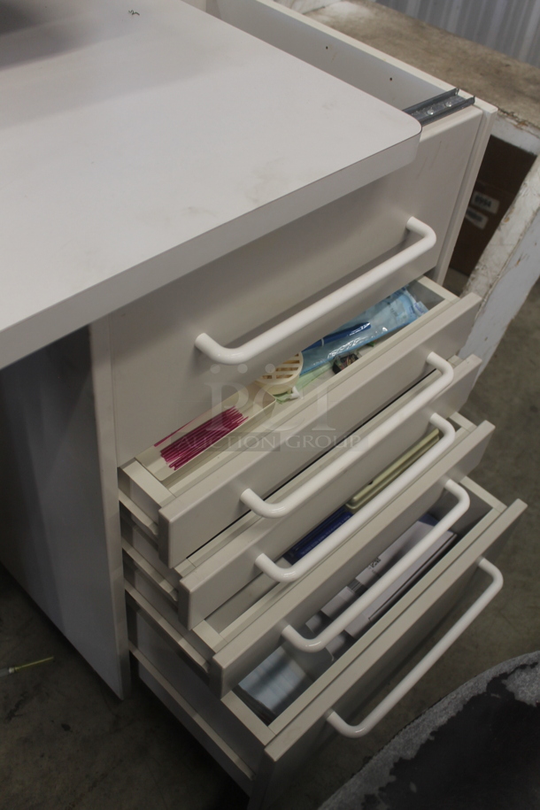 White Counter w/ 5 Drawers and Dental Equipment Contents. - Image 4 of 9