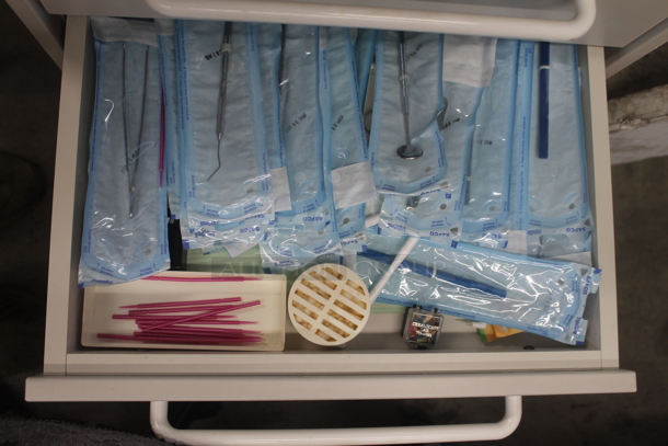 White Counter w/ 5 Drawers and Dental Equipment Contents. - Image 6 of 9