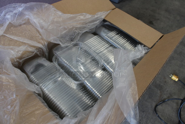 BRAND NEW! Box of SD16 Plastic Clear Square Deli Bowls!  - Image 2 of 4