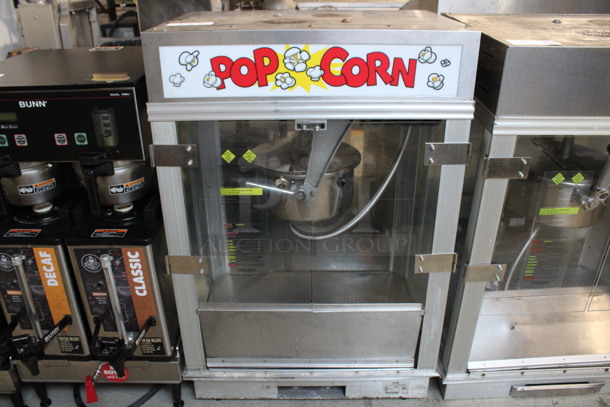 Gold Medal Model 2001ST Metal Commercial Countertop Popcorn Machine Merchandiser. 120 Volts, 1 Phase. 28x22x40. Cannot Test Due To Plug Style
