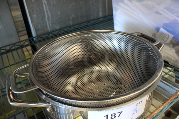 2 Various Metal Strainers. 12.5x10x4.5, 13.5x10x4. 2 Times Your Bid! - Image 2 of 3