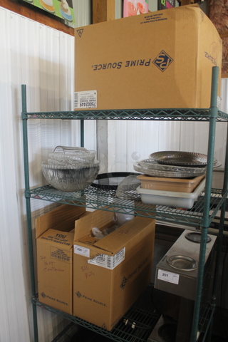 ALL ONE MONEY! Three Tier Lot of Various Items Including Poly Bins and Prime Source Polypropylene Clear Containers