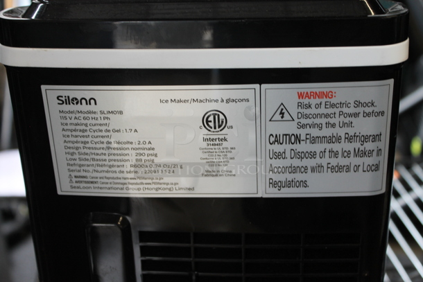 Silonn SLIM01B Metal Commercial Countertop Ice Maker. 115 Volts, 1 Phase.  - Image 4 of 4