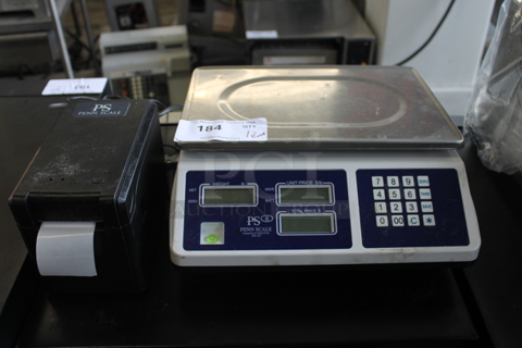 Penn Scale CM-101 30 Pound Capacity Stainless Steel Commercial Countertop Food Portioning Scale w/ GP-2120TF Receipt Printer. 115 Volts, 1 Phase.