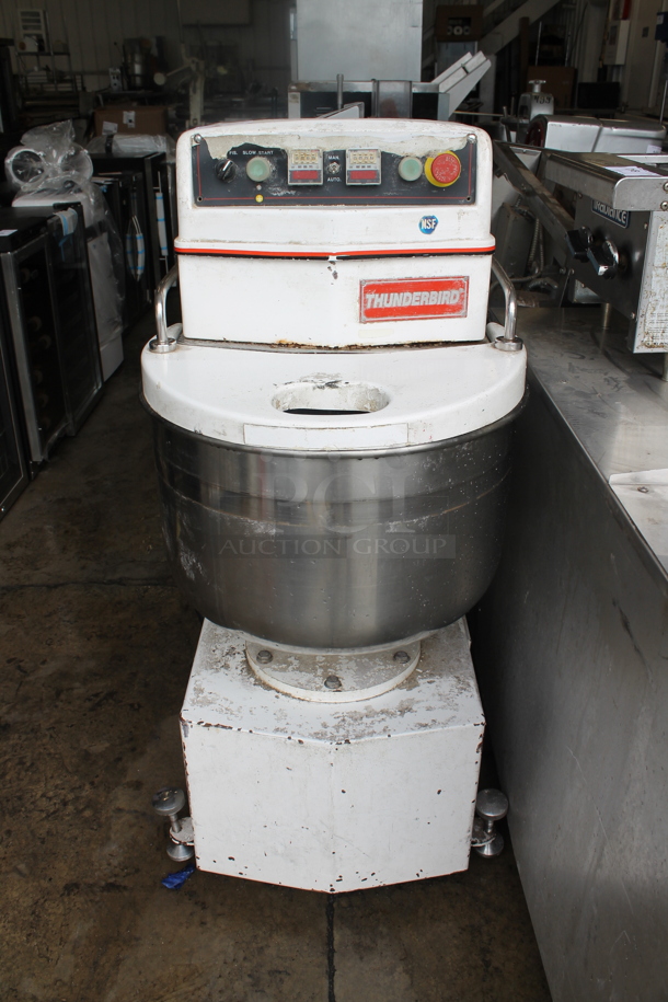 Thunderbird ASP-40 Metal Commercial Spiral Mixer w/ Stainless Steel Mixing Bowl and Dough Hook Attachment.  220 Volts, 3 Phase.  - Image 1 of 5