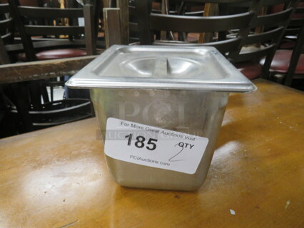 One 1/6 Size 6 Inch Deep Hotel Pan With Lid. 